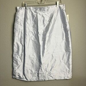 Barrie Pace 100% Silk‎ Skirt Pastel Blue Lined Career Wear Mature Luxury Size 16